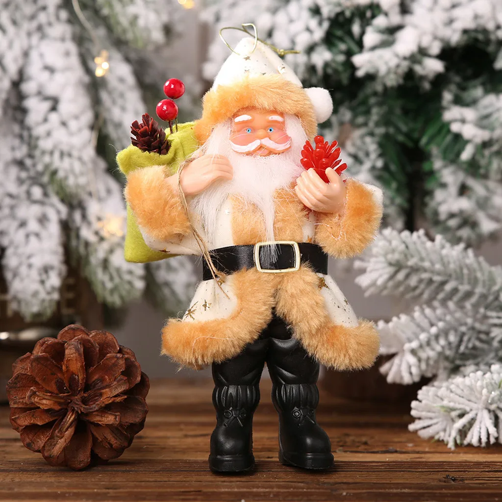 Деревянные украшения Рождественские украшения Смола Санта-Клаус стоящая осанка украшения кукольная подвеска Смола Санта-Клаус кукла кулон