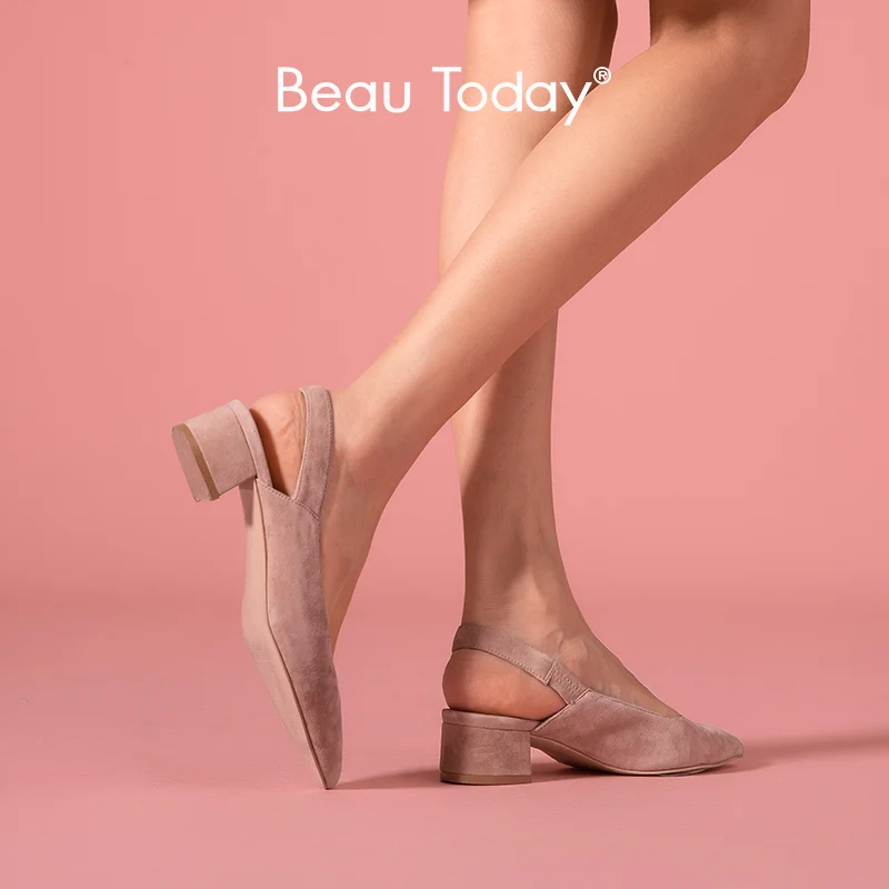 Босоножки BeauToday женские детские замшевые заостренный носок эластичная лента на