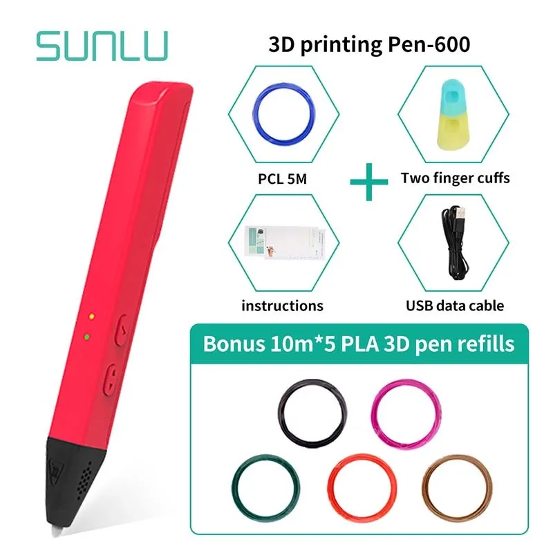 

Fashionable 3D Printing Pencil For Children Scibble 3D Pen Set With 50M PLA Refills 6 Colors 3D Drawing Pen Gift Box Set