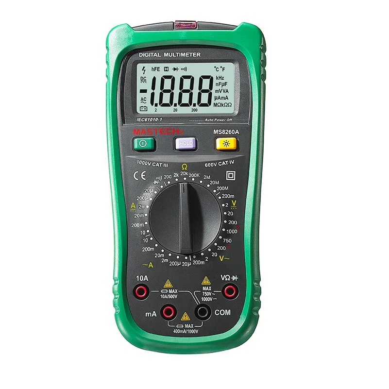 MASTECH MS8260A Цифровой мультиметр бесконтактная проверка напряжения переменного индукционной энергии инспекции защита от перегрузки ночного видения фона