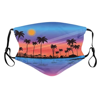 

Adjustable Earloop Face Maske Reusable Washable Dustproof Windproof Cotton Maska Hawaiian Style Print Face Cover Masque Lavable