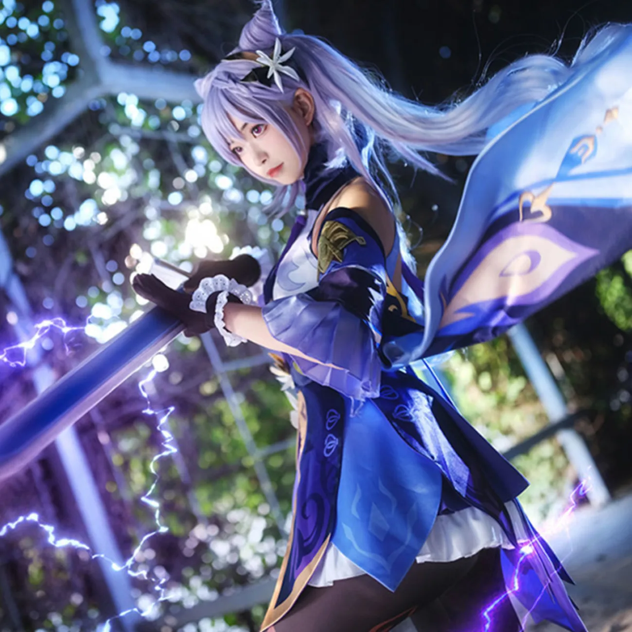   Genshin Impact Keqing ڽ ǻ Ƽ ִϸ̼  Genshin Impact Ke Qing Cosplay Dress Outfit