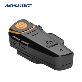 

AOSHIKE BT-S2 Motorcycle Wireless Bluetooth Intercom Headsets 1000m Motorbike BT Interphone with FM Radio 2020 Version Hot Sale