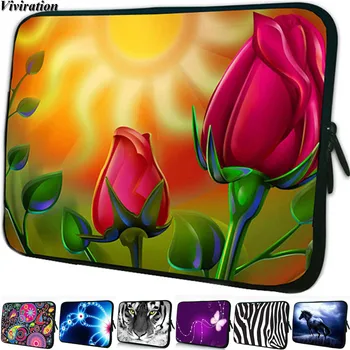 

Pretty Rose Pattern Prints 10.2 Inch Tablet Bag Pouch Cover For Samsung Tab A 9.7 T555 T550 Universal Girls 10.1/10 Netbook Case