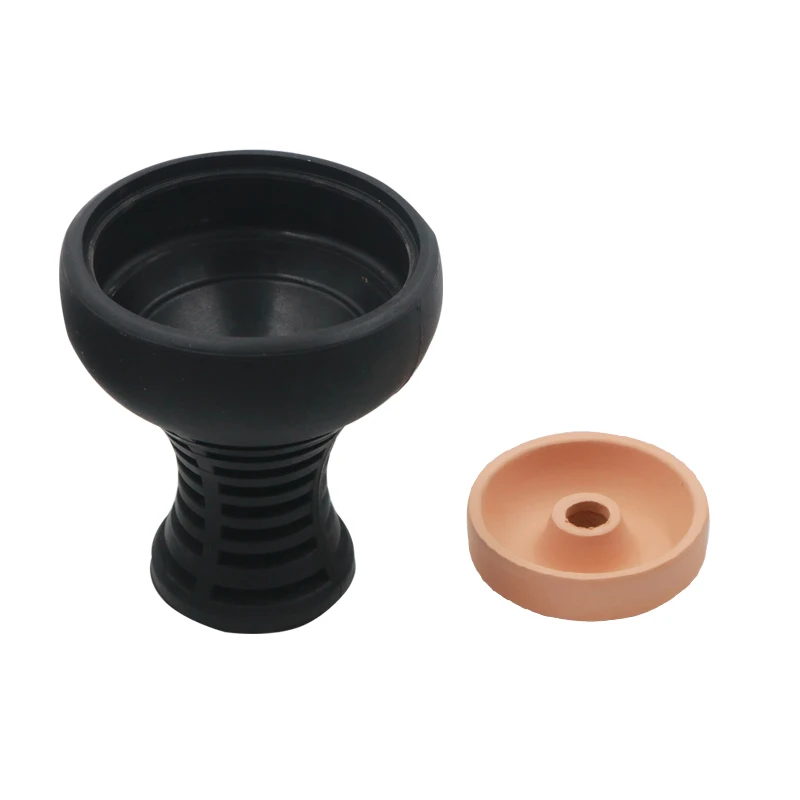 New 1PC Black Silicone & Ceramic Red Mud Shisha Bowl Shisha Tobacco Bowl Chicha Hookah Accessories