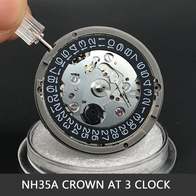 Seiko (SII) Caliber NH35A Watch Movement Caliber Corner | Automatic  Mechanical Movement Nh35/nh35a Date At Black Japan Clock Mechanism 24  Jewels Watch Pa 