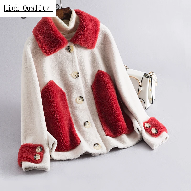 

Fashion Winter Coat Women Clothes 2020 Korean Warm Sheep Shearing Jacket Female Real Wool Fur Coat Outerwear Hiver LJ2O2O