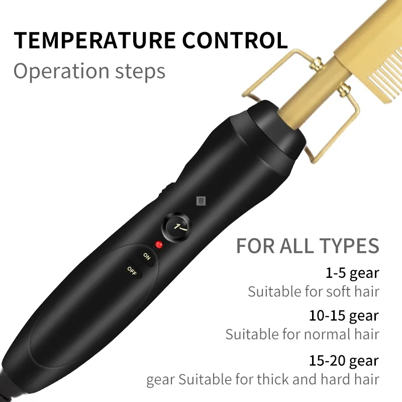 Hair Straightener Hot Heating Flat Irons Wet Dry Use Brush Comb Hair Straight Styler Corrugation Curling Iron Hair Curler Comb (15)