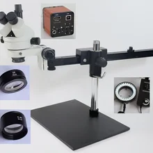 FYSCOPE 16MP HDMI камера микроскоп 3.5X-90X! Направляющая стойка Стерео Зум тринокулярный микроскоп+ 60 шт. светодиодный микроскоп