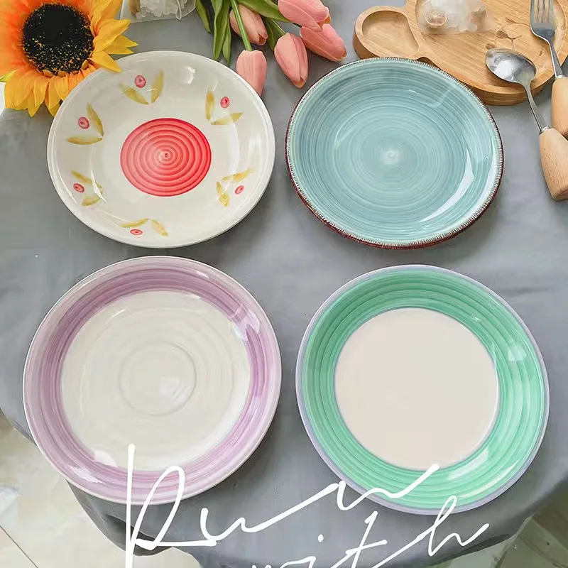 Assiette alimentaire en céramique, peinture à la m... - Grandado