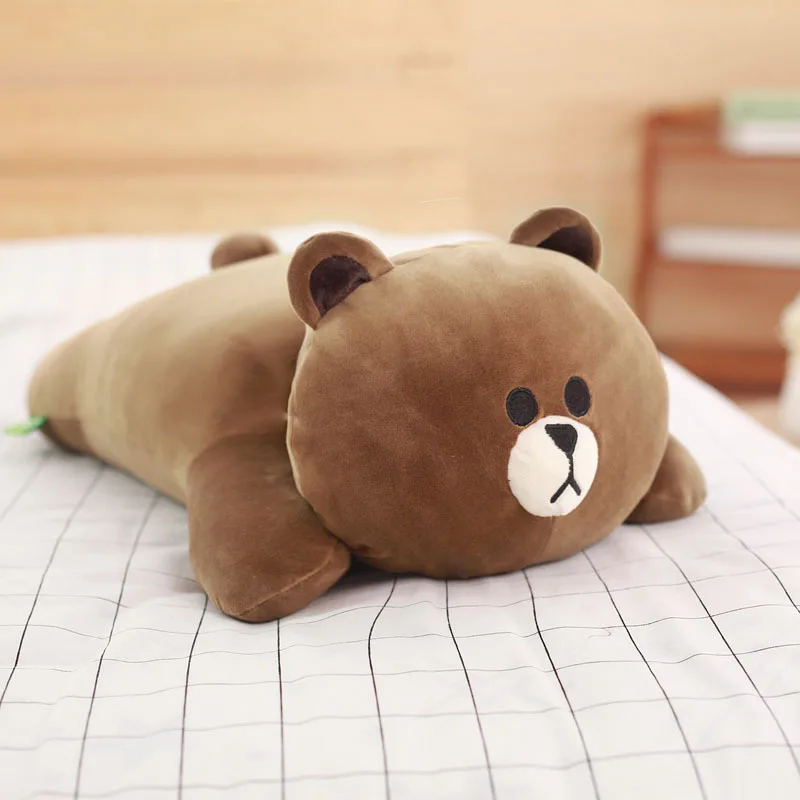 Корея коричневый Медведь Кролик Кони плюшевые игрушки мягкие плюшевые игрушки мультфильм милый ребенок Подушка Спящая Подушка подарок подруге - Цвет: Brown