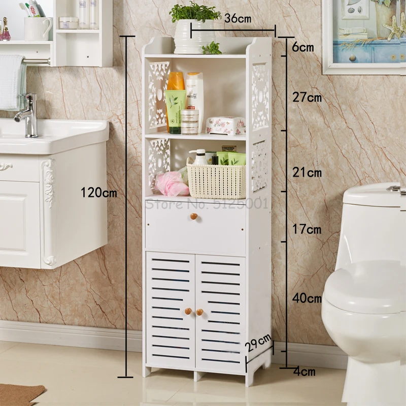 Bathroom Shelf Floor-standing Bathroom Washbasin Toilet Multi-layer Shelf Bathroom Storage Cabinet Storage Shelf Storage Rack - Цвет: Прозрачный