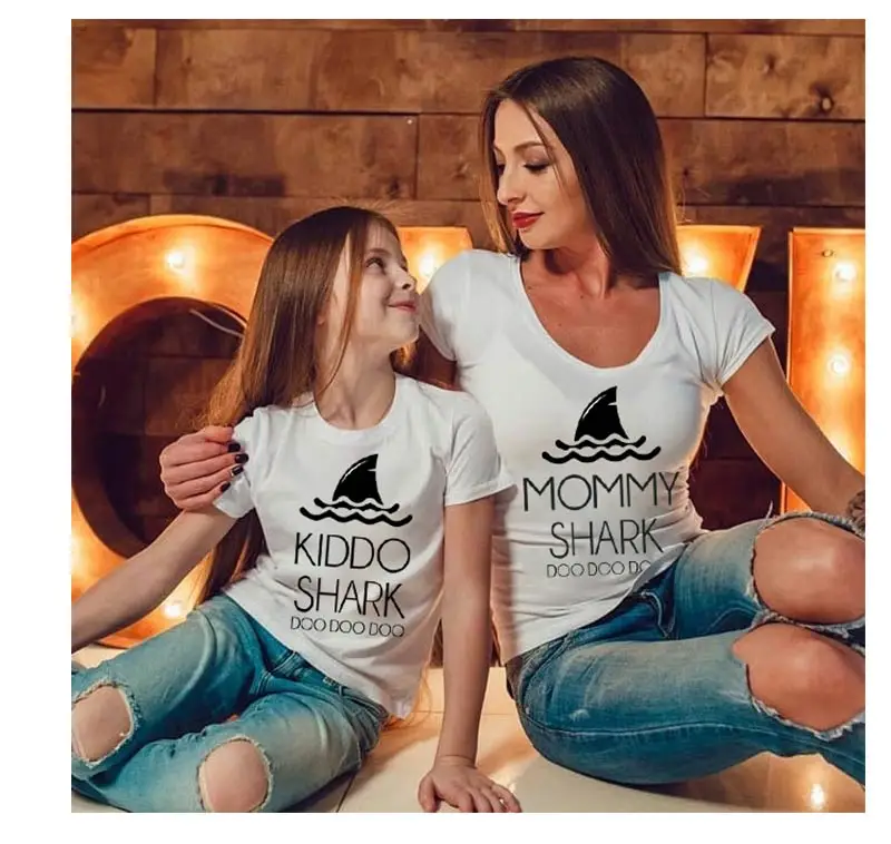Одинаковые комплекты для семьи с принтом животных Одежда для папы, мамы, дочки, сына, маленьких мальчиков и девочек футболка «Мама и я» Детские топы для мамы и дочки