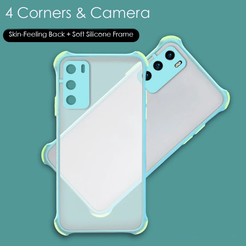 Matte Transparent Shockproof Corner Cover For Huawei P40 P30 Pro Lite E Y5P Y6P Y7P Y8P Y8S Y7A Y9A P Smart Z S 2021 Phone Case huawei phone cover Cases For Huawei