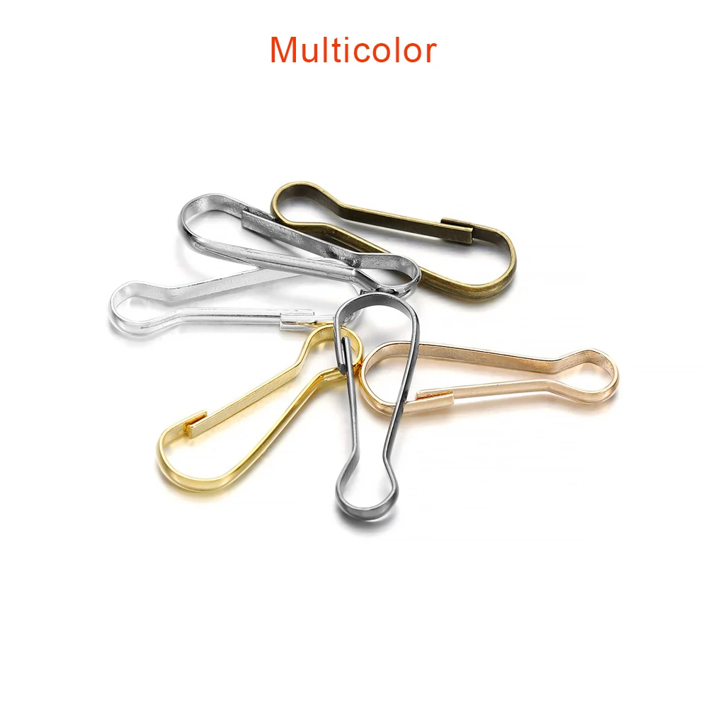 100pcs lot Snap Spring Clip Hooks Rings Buckle Zipper Hanging Buckle Connectors For DIY Jewelry Making