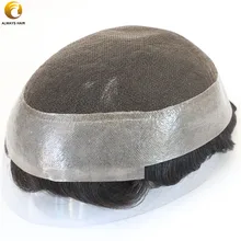 Свободный стиль, мужские парики, индийские человеческие волосы, французские кружева с поли базовым размером, 20 см х 25 см, хорошая текстура волос, система для мужчин