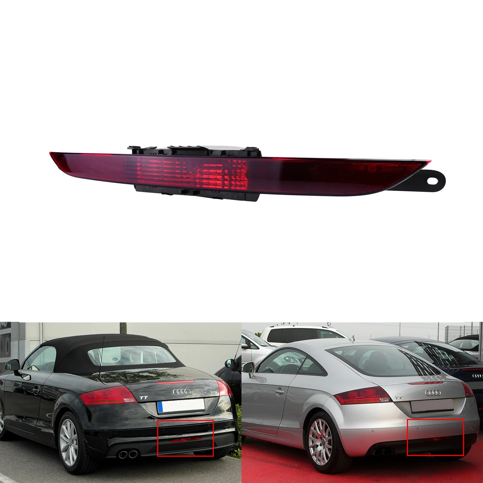 

Красный отражатель для заднего бампера, противотуманные фары для Audi TT 8J MK II 2007-2014