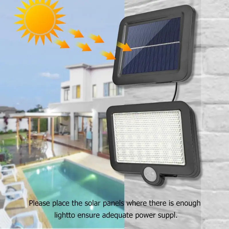 COB 56LED Солнечная Сплит лампа датчик движения водонепроницаемый Наружное ночное освещение 3 режима