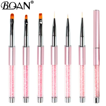 

BQAN Nail Art Metal Acrylic Liquid Powder Carving UV Gel Extension Builder French Flower Stripe Painting Drawing Liner Brush