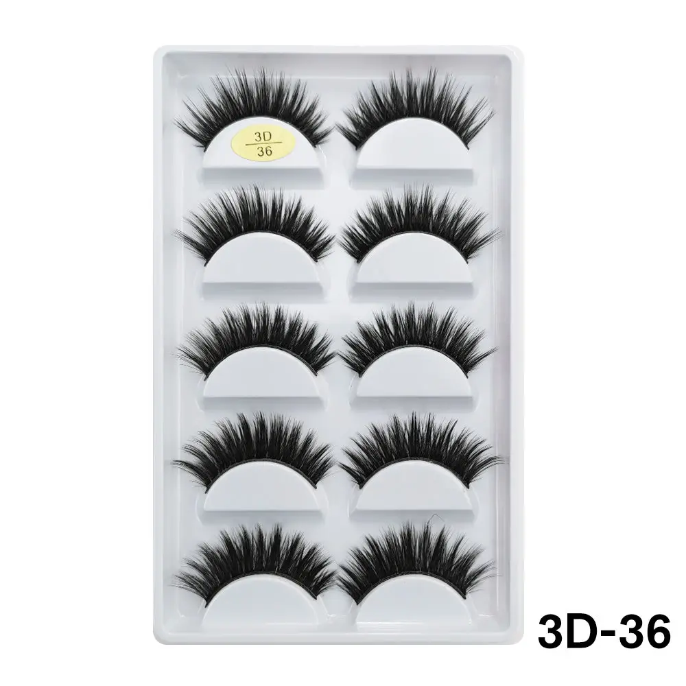 

HUARUITAI best fashion 5 pairs natural long false eyelashes fake eye lashes extensions makeup tools supplier