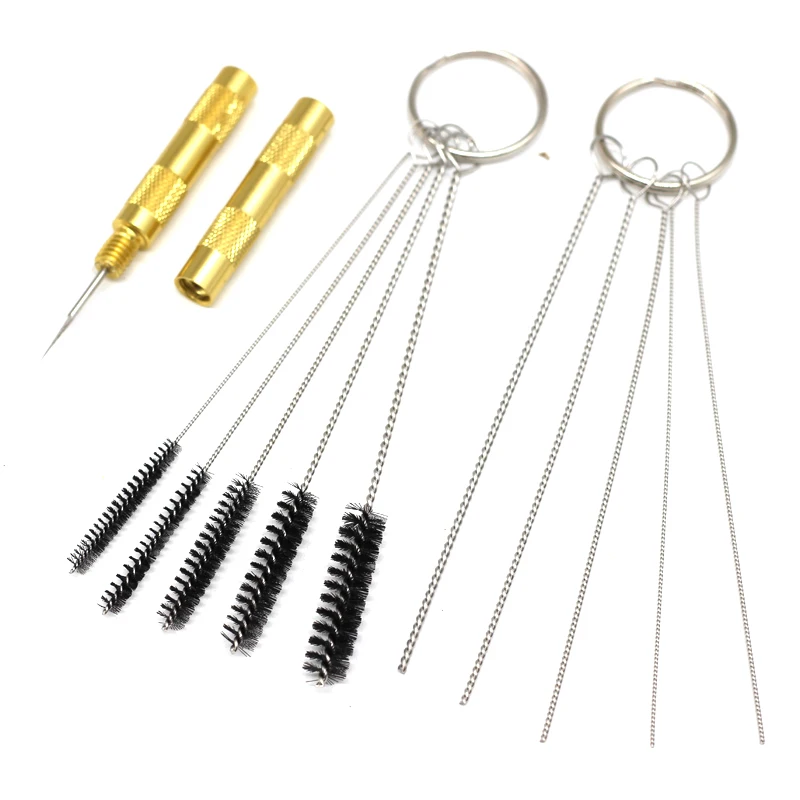11pcs Airbrush Spray Gun Nozzle Cleaning Repair Tool Kit Needle & Brush