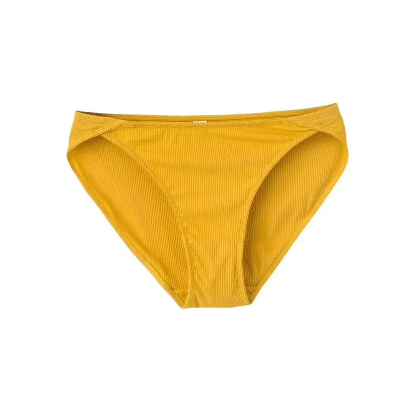Однотонные хлопковые кружевные прозрачные трусики с оборками для женщин, открытое нижнее белье в дни менструации, бесшовные трусики сексуальное женское нижнее белье - Цвет: yellow