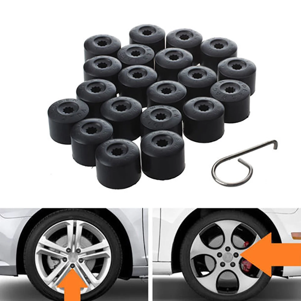 

20*Car Tire Nut Cap for Volkswagen for Bora Wheel Screw Cover Decorative Plastic Buckle Clip Tire Nut Cap