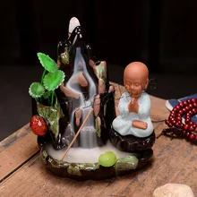 Маленькая курильница с держателем в виде Будды, держатель для дыма, водопада, высокие горы и водонагреватель, домашний декор