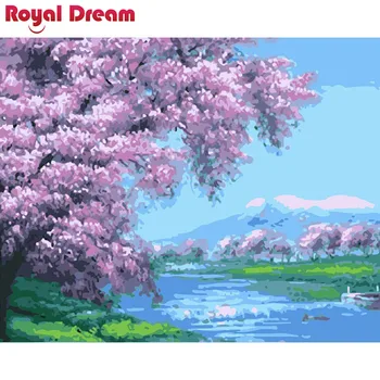 

Sakura snow DIY Painting By Numbers Canvas Painitng Home Wall Art Picture Coloring By Numbers For Home Decor