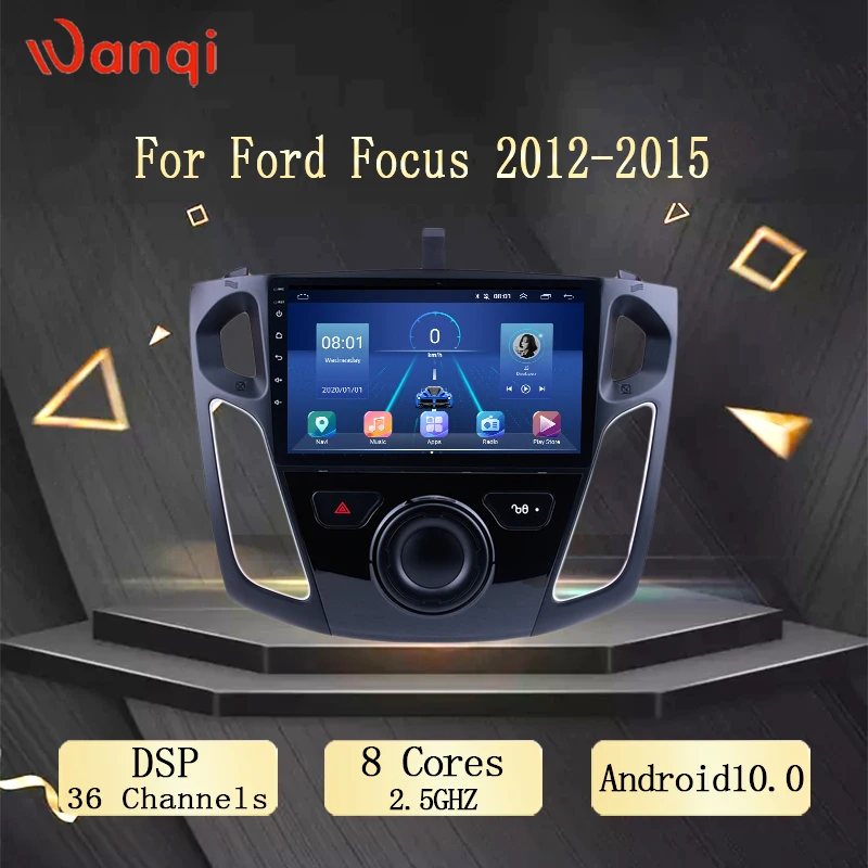 Wanqi навигационная система для Ford Focus 2012-2015 9 дюймов 10 0 Автомобильный