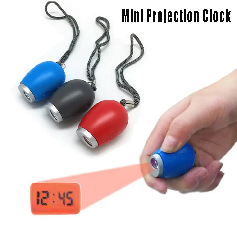 Digital Zeit Projektion Uhr Mini LED Taschenlampe mit Seil Drachenbrunnen 