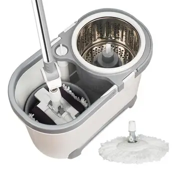

Jie Shi Bao Rotary Mop Free Hand Washing Plate Dry Drum Dry and Dry Dual-use Lazy Mop Tow Bucket Mop Bucket