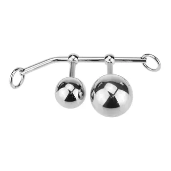 Female Anal Vagina Double Ball Plug In Steel Chastity Belts Rope Hook Sex Toy For Women Locking Chastity Belt 5