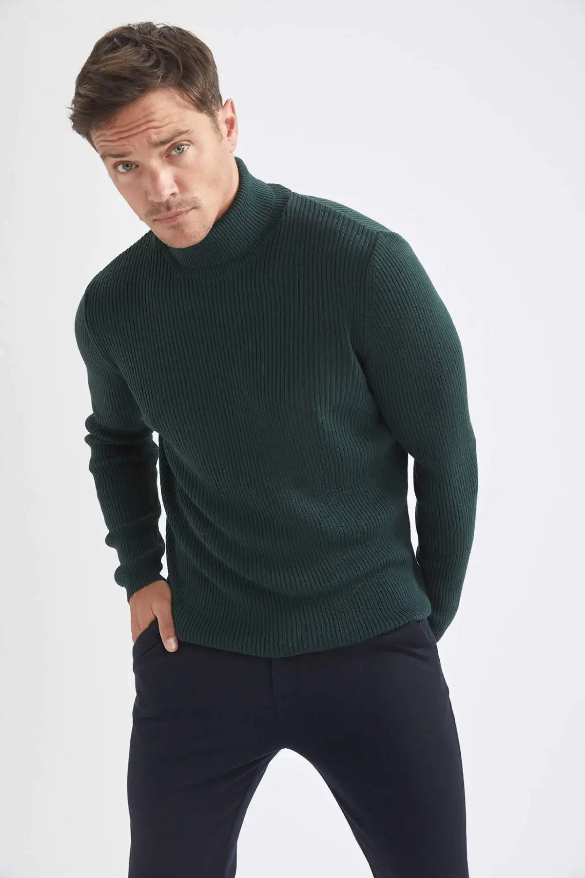 

Man 2021 Autumn Winter Tricot Slim Fit Pullover Sweater Comfortable Casual Mens Clothing New Season