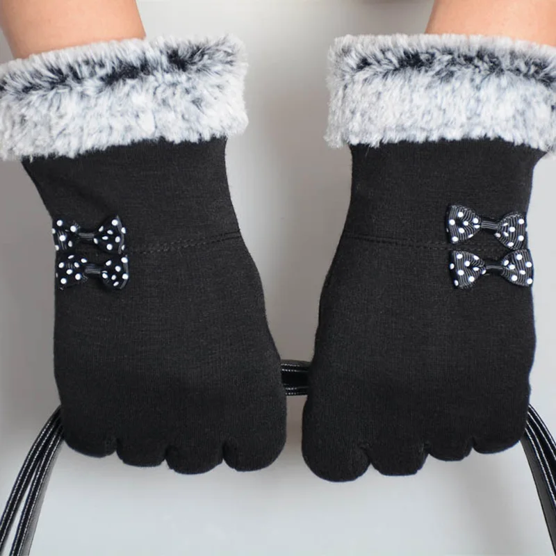 Толстые теплые зимние замшевые женские перчатки Модные уличные с сенсорным экраном женские перчатки плюс бархатные рукавички женские