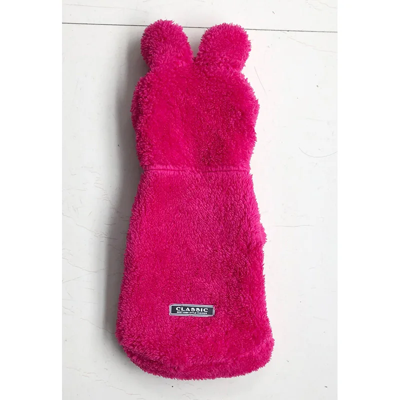 FUCHSIA Одежда для домашних животных, худи для собак, французская одежда для бульдога одежда для маленьких собак, одежда для собак, зимний свитер для собак, толстовки с капюшоном с Мопсом из мультфильма - Цвет: FUCHSIA