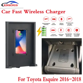 

10W QI Car wireless Charger For Toyota Esquire 2016 2017 2018 Fast Charging Case Plate Central Console Storage Box
