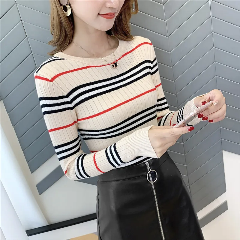 Sale Cotton Poncho Pullover Sweater 9293 Actual Photo Of New Jindian Stripe Bottoming Shirt 35- 1 / F, 2 Rows, 4 Shelves