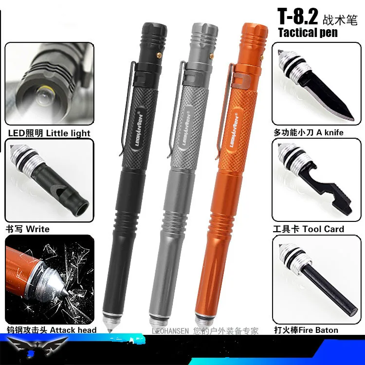 Bolígrafo táctico con interruptor de cristal para deportes al aire libre, herramienta EDC de supervivencia, viaje, senderismo, defensa personal, nuevo estilo, defensa personal