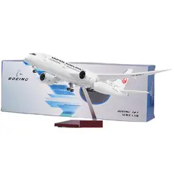 1/130 масштаб 47 см самолет Boeing B787 Dreamliner самолет JAL Япония Модель самолетов W свет и колеса литье под давлением Пластиковые игрушки для детей