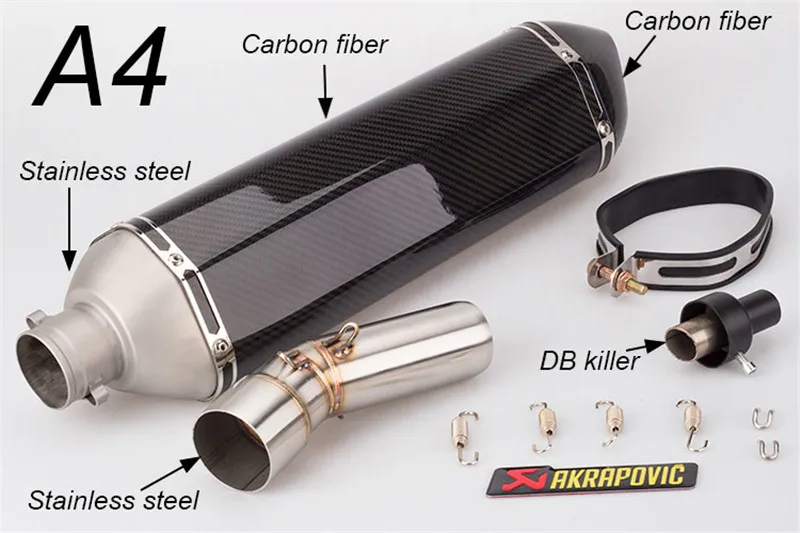 Мотоцикл модифицированный выхлоп труба углеволоконные akrapovic для F650GS F800GS F700GS F800R Средний глушитель