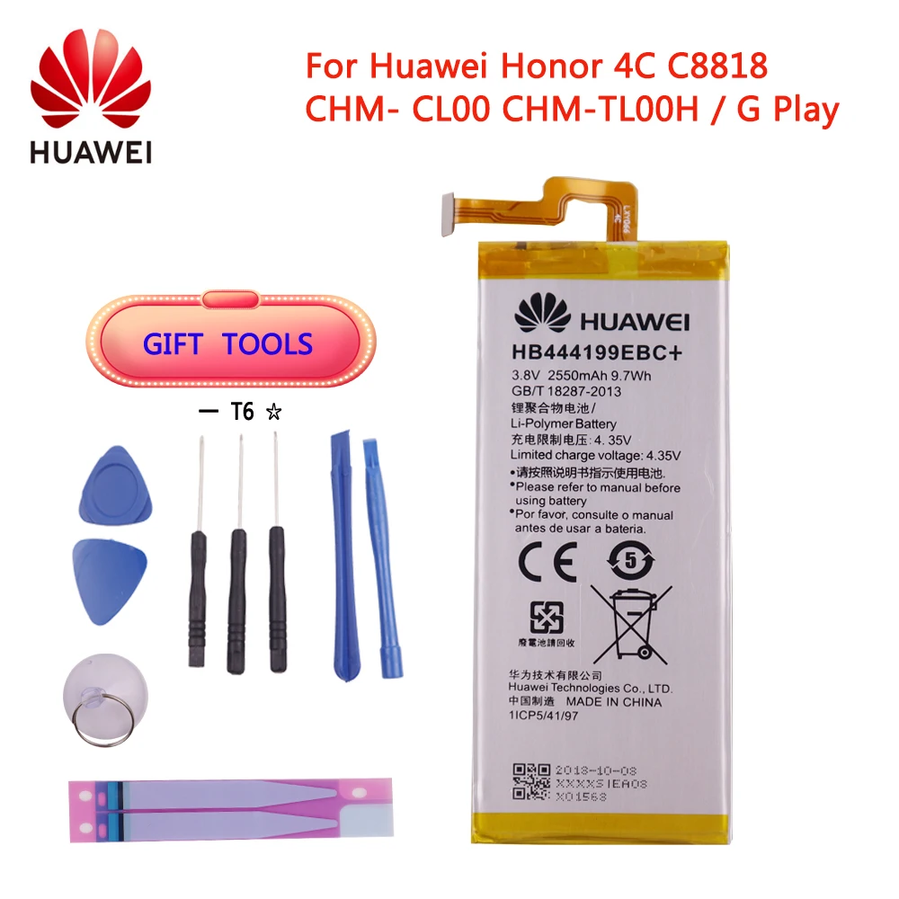 

Original Replacement Phone Battery HB444199EBC+ For Huawei Honor 4C C8818 CHM- CL00 CHM-TL00H CHM-UL00 chm-u01 G Play Mini