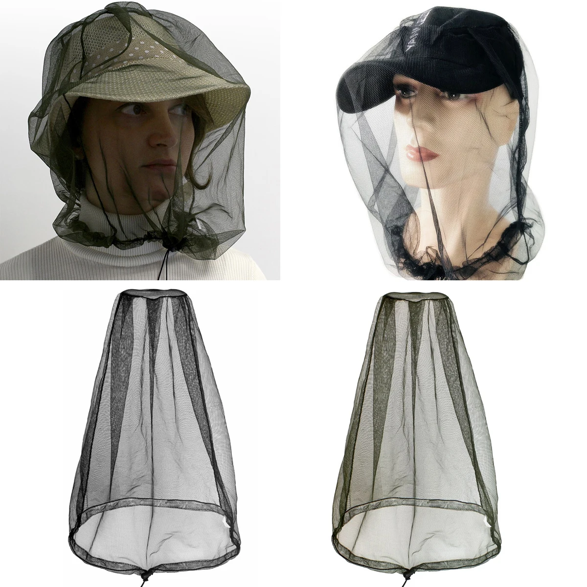 Unisex Midge Bug Camping Protector Hat Face Mesh Anti Mosquito Head Cover Insect Outdoor Travel Mosquito Net