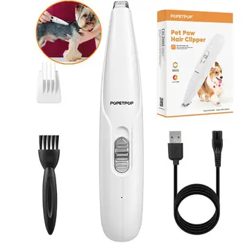 

Pet Paw Hair Clipper Rechargeable Pet Hair Grooming Kit Adjustable Multi-Functional Dog Feet Hair Shaver (White)