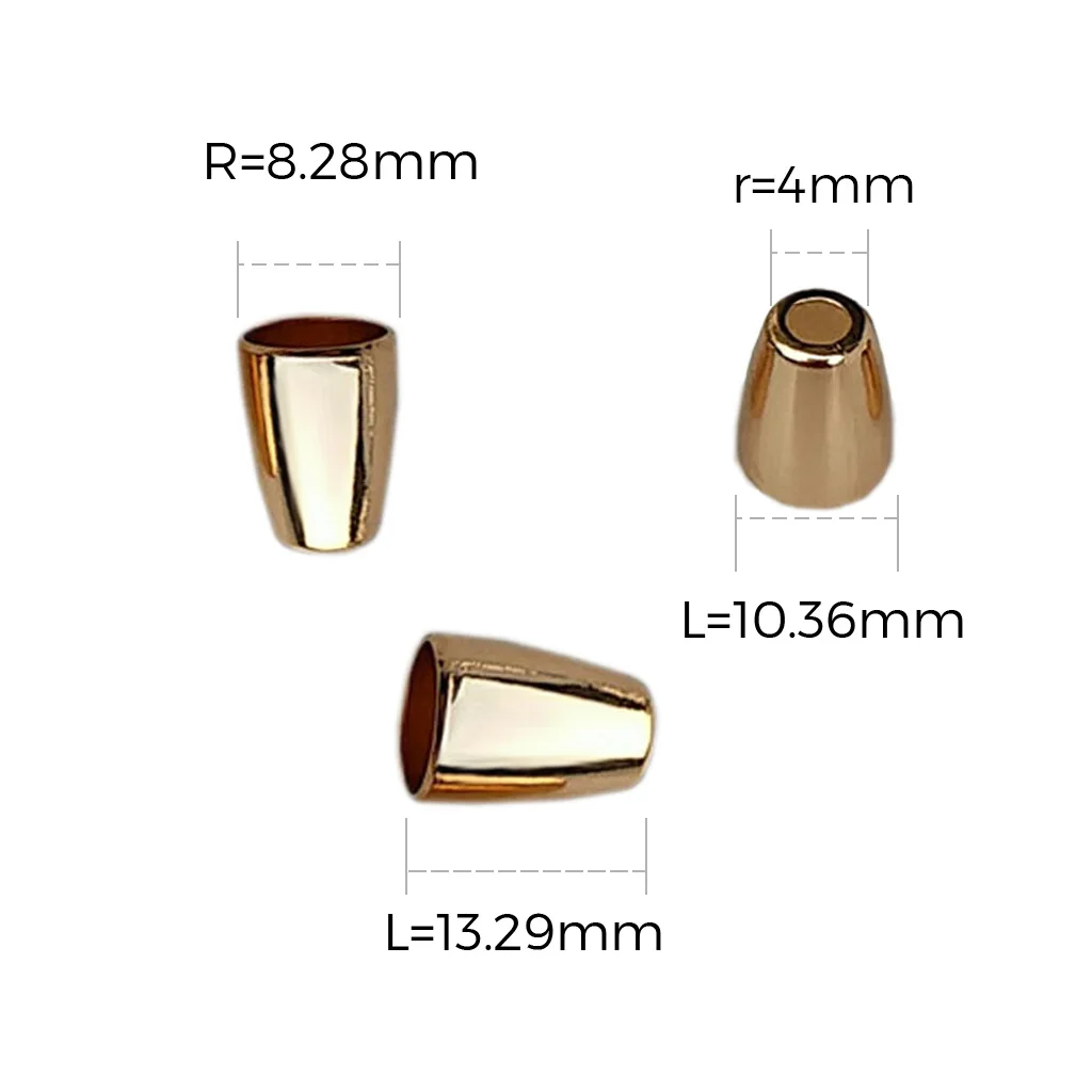 10 Pieces 4mm Dia Hole Aolly Cord Fastener Single Hole Cord End Connector Lock Stoppers Gold Bell Shaped DIY Crafts