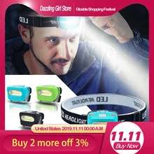 Горячий Портативный COB светодиодный мини-налобный фонарь светильник 3 режима головной светильник водонепроницаемый открытый велосипед туристическое снаряжение