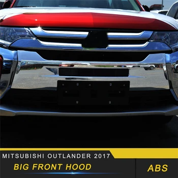 

For Mitsubishi Outlander 2017 Car Styling Front Hood Middle Net Bumper Grille Frame Sticker Cover Exterior Accessories