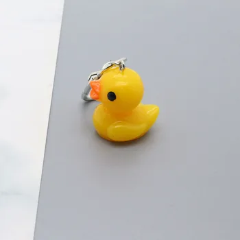 수지 노란색 오리 키 체인 키 링 여성 선물 독특하고 재미 있는 창조적 인 다채로운 시뮬레이션 동물 가방 자동차 키 체인 F471, 1 개