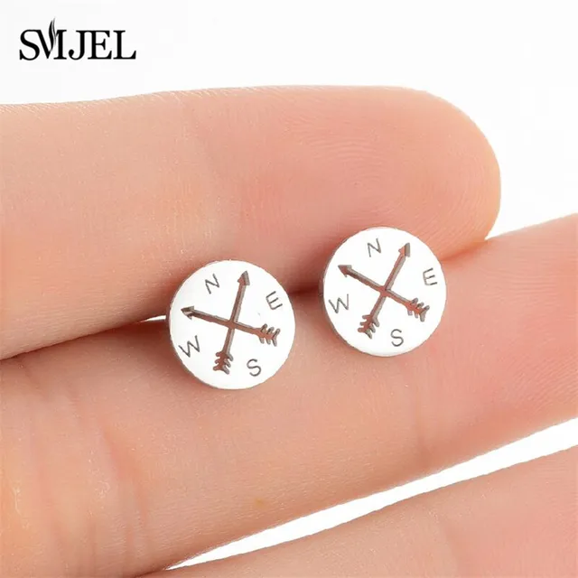 Punk Stainless Steel Earrings for Women Fashion Jewelry 2021 Lighter Compass Expression Lung Rocket Earring Weird Christmas Gift 443