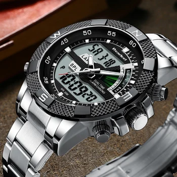 

Readeel Mens Digital Analog Watch Luxury Sport Military Waterproof Stainless Male Watch Clock Relogio Masculino 2019